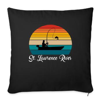 St. Lawrence River Fishing Spot - Sofa pillowcase 17,3'' x 17,3'' (45 x 45 cm) - black - Front