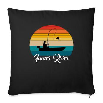 James River Fishing Spot - Sofa pillowcase 17,3'' x 17,3'' (45 x 45 cm) - black - Front