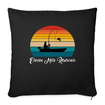 Lieu de pêche du réservoir Eleven Mile - Housse de coussin décorative 45 x 45 cm - noir - Devant