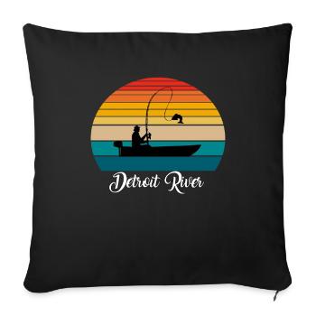 Detroit River Fishing Spot - Sofa pillowcase 17,3'' x 17,3'' (45 x 45 cm) - black - Front