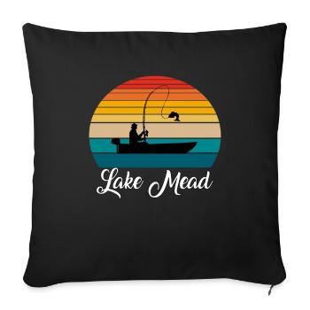 Lieu de pêche à l’hydromel du lac - Housse de coussin décorative 45 x 45 cm - noir - Devant