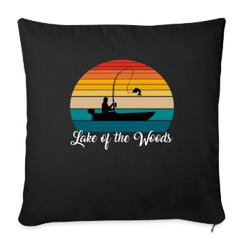 Lake of the Woods Fishing Spot - Sofa pillowcase 17,3'' x 17,3'' (45 x 45 cm) - black - Front