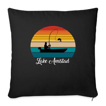 Lake Amistad Fishing Spot - Sofa pillowcase 17,3'' x 17,3'' (45 x 45 cm) - black - Front