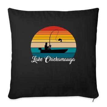 Lake Chickamauga Fishing Spot - Sofa pillowcase 17,3'' x 17,3'' (45 x 45 cm) - black - Front