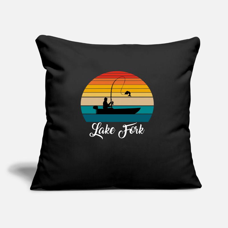 Lieu de pêche du lac Fork Housse de coussin décorative 45 x 45 cm