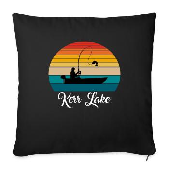 Kerr Lake Fishing Spot - Sofa pillowcase 17,3'' x 17,3'' (45 x 45 cm) - black - Front