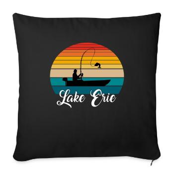 Lake Erie Fishing Spot - Sofa pillowcase 17,3'' x 17,3'' (45 x 45 cm) - black - Front