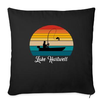 Lake Hartwell Fishing Spot - Sofa pillowcase 17,3'' x 17,3'' (45 x 45 cm) - black - Front