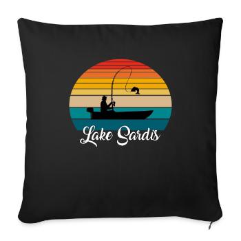 Lake Sardis Fishing Spot - Sofa pillowcase 17,3'' x 17,3'' (45 x 45 cm) - black - Front