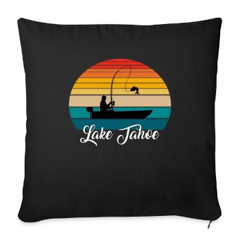 Lake Tahoe Fishing Spot - Sofa pillowcase 17,3'' x 17,3'' (45 x 45 cm) - black - Front