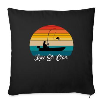 Lake St. Clair Fishing Spot - Sofa pillowcase 17,3'' x 17,3'' (45 x 45 cm) - black - Front