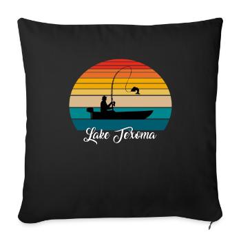 Lake Texoma Fishing Spot - Sofa pillowcase 17,3'' x 17,3'' (45 x 45 cm) - black - Front