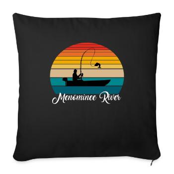 Menominee River Fishing Spot - Sofa pillowcase 17,3'' x 17,3'' (45 x 45 cm) - black - Front