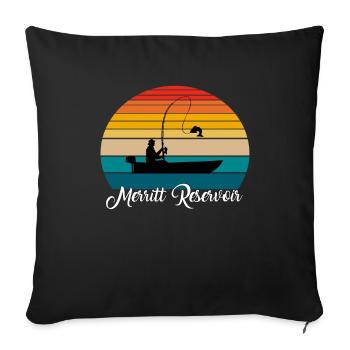 Lieu de pêche du réservoir Merritt - Housse de coussin décorative 45 x 45 cm - noir - Devant