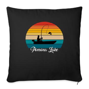 Pomona Lake Fishing Spot - Sofa pillowcase 17,3'' x 17,3'' (45 x 45 cm) - black - Front