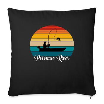 Potomac River Fishing Spot - Sofakissenbezug 45 x 45 cm - Schwarz - Vorne