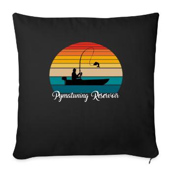 Spot de pêche du réservoir pymatuning - Housse de coussin décorative 45 x 45 cm - noir - Devant