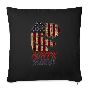 Patriotic Auntie Dinosaur - Sofakissenbezug 45 x 45 cm - Schwarz - Vorne