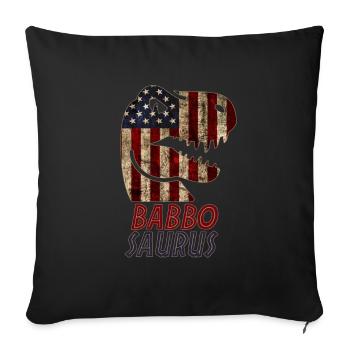 Dinosaure patriotique Babbo - Housse de coussin décorative 45 x 45 cm - noir - Devant