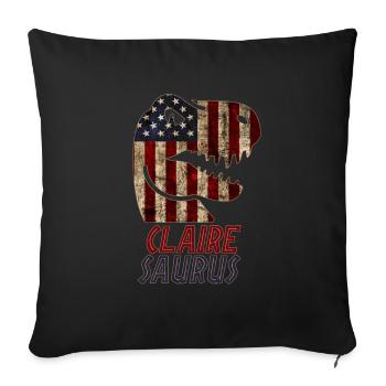 Patriotique Claire Dinosaur Clairesaurus - Housse de coussin décorative 45 x 45 cm - noir - Devant
