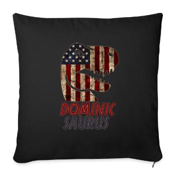 Patriotic Dominic Dinosaur Dominicsaurus - Sofa pillowcase 17,3'' x 17,3'' (45 x 45 cm) - black - Front