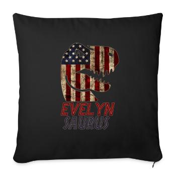 Patriotique Evelyn Dinosaur Evelynsaurus - Housse de coussin décorative 45 x 45 cm - noir - Devant