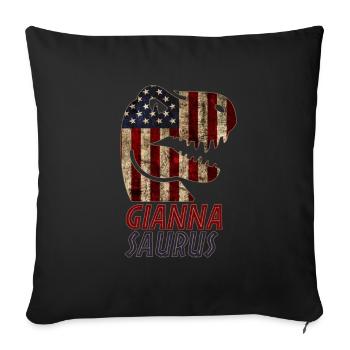 Patriotique Gianna Dinosaur Giannasaurus - Housse de coussin décorative 45 x 45 cm - noir - Devant