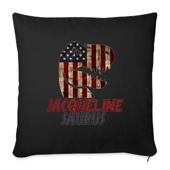 Patriotic Jacqueline Dinosaur Jacquelinesaurus - Sofakissenbezug 45 x 45 cm - Schwarz - Vorne