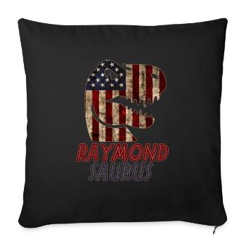 Patriotic Raymond Dinosaur Raymondsaurus - Sofa pillowcase 17,3'' x 17,3'' (45 x 45 cm) - black - Front