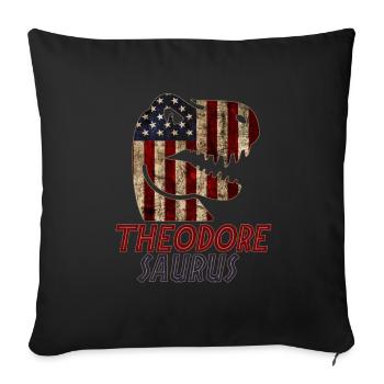 Patriotic Theodore Dinosaur Theodoresaurus - Sofa pillowcase 17,3'' x 17,3'' (45 x 45 cm) - black - Front