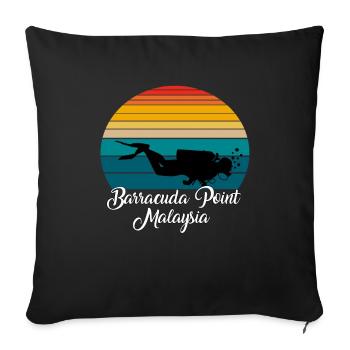 Barracuda Point Malaisie Plongée - Housse de coussin décorative 45 x 45 cm - noir - Devant