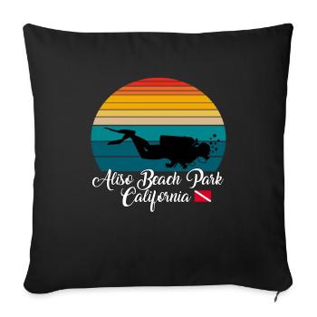 Aliso Beach Park Californie Plongée - Housse de coussin décorative 45 x 45 cm - noir - Devant
