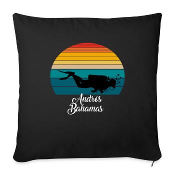 Andros Bahamas Diving - Sofakissenbezug 45 x 45 cm - Schwarz - Vorne