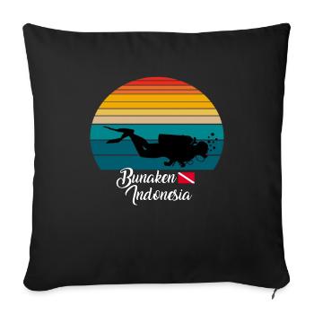 Bunaken Indonésie Plongée - Housse de coussin décorative 45 x 45 cm - noir - Devant