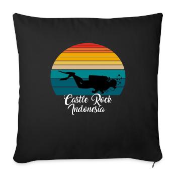 Castle Rock Indonesia Diving - Sofakissenbezug 45 x 45 cm - Schwarz - Vorne