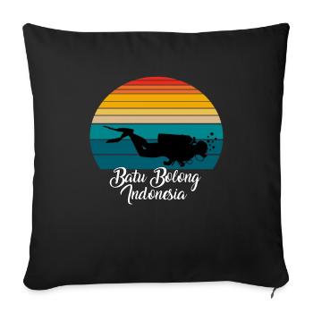 Batu Bolong Indonésie Plongée - Housse de coussin décorative 45 x 45 cm - noir - Devant