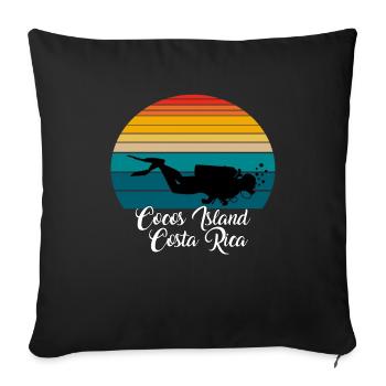 Cocos Island Costa Rica Plongée - Housse de coussin décorative 45 x 45 cm - noir - Devant
