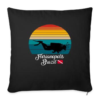 Florianopolis Brazil Diving - Sofa pillowcase 17,3'' x 17,3'' (45 x 45 cm) - black - Front