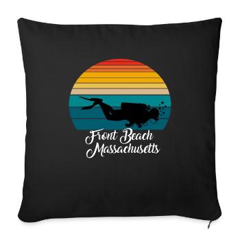 Front Beach Massachusetts Plongée - Housse de coussin décorative 45 x 45 cm - noir - Devant