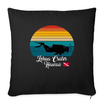 Lehua Crater Hawaii Plongée - Housse de coussin décorative 45 x 45 cm - noir - Devant