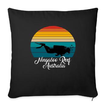 Ningaloo Reef Australia Diving - Sofakissenbezug 45 x 45 cm - Schwarz - Vorne
