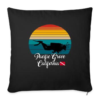 Pacific Grove Californie Plongée - Housse de coussin décorative 45 x 45 cm - noir - Devant