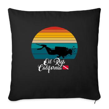 Plates-formes pétrolières California Diving - Housse de coussin décorative 45 x 45 cm - noir - Devant