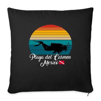 Playa del Carmen Mexico Diving - Sofa pillowcase 17,3'' x 17,3'' (45 x 45 cm) - black - Front