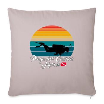 Playa del Carmen Mexique Plongée - Housse de coussin décorative 45 x 45 cm - taupe clair - Devant