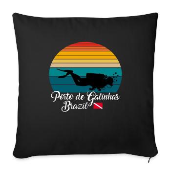 Porto de Galinhas Brazil Diving - Sofa pillowcase 17,3'' x 17,3'' (45 x 45 cm) - black - Front