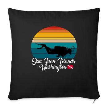 San Juan Islands Washington Diving - Sofa pillowcase 17,3'' x 17,3'' (45 x 45 cm) - black - Front