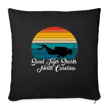 Sand Tiger Sharks North Carolina Diving - Sofakissenbezug 45 x 45 cm - Schwarz - Vorne