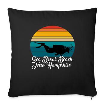 Sea Brook Beach New Hampshire Diving - Sofa pillowcase 17,3'' x 17,3'' (45 x 45 cm) - black - Front
