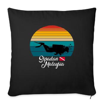 Sipadan Malaisie Plongée - Housse de coussin décorative 45 x 45 cm - noir - Devant